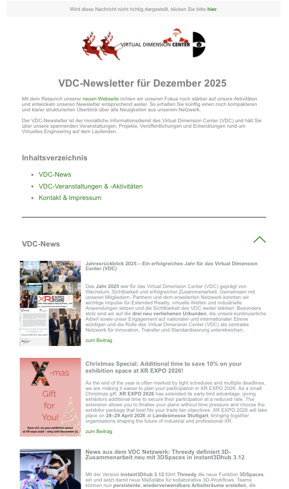 Newsletter Dezember 2025