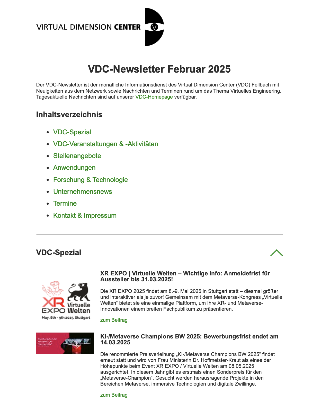 Newsletter Februar 2025