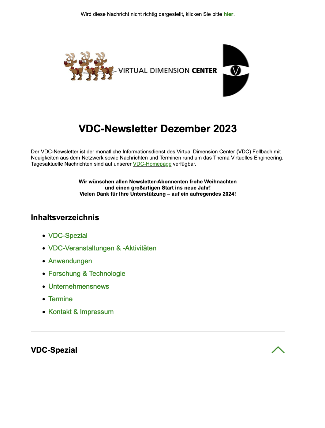 Newsletter Dezember 2023