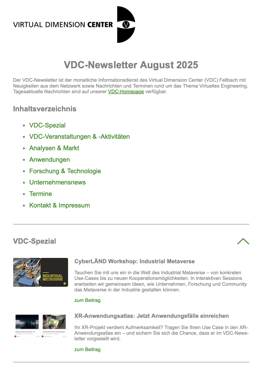 Newsletter August 2025