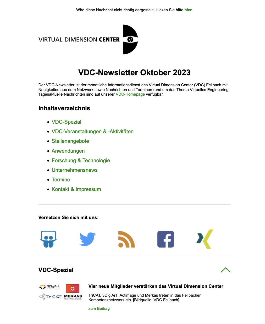 Newsletter Oktober 2023