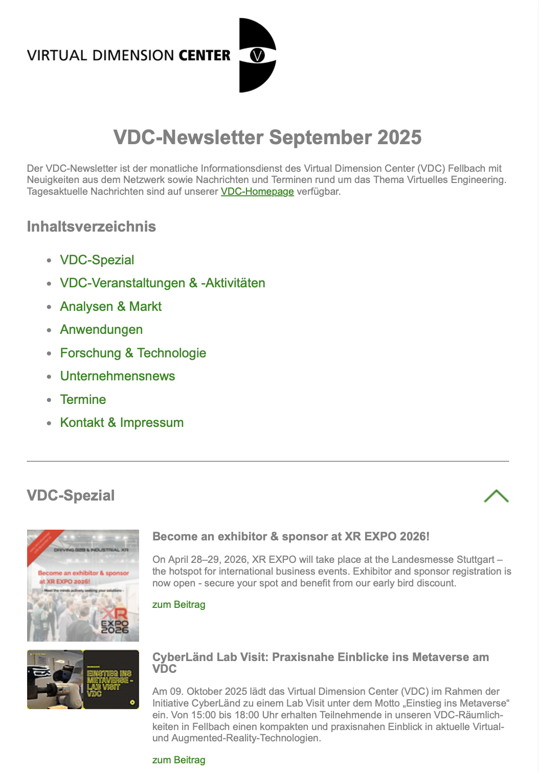 Newsletter September 2025